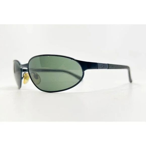 Ray-Ban RB 3107 W3167 Sunglasses Men Oval Dark Blue Green Lens Made in Italy